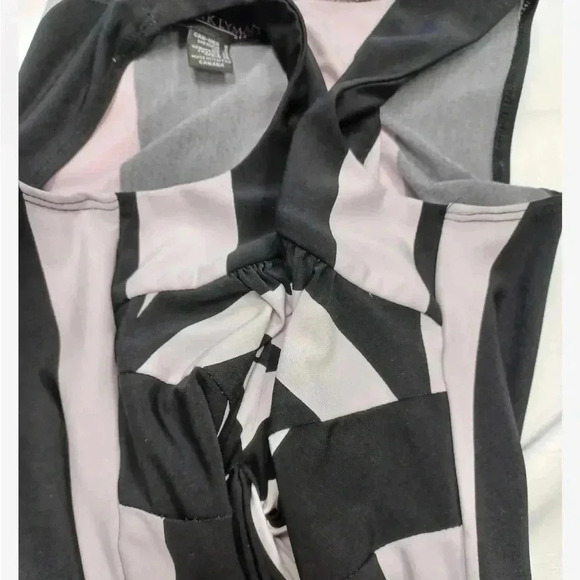 Frank Lyman Black  White Geometric Sleeveless Midi Dress Size 8 - Picture 8 of 10